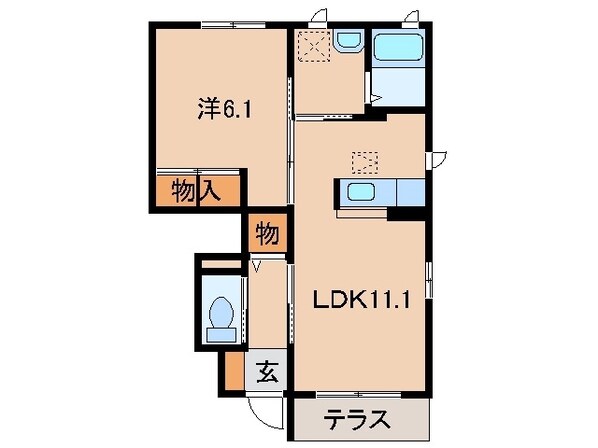 西ノ庄駅 徒歩9分 1階の物件間取画像